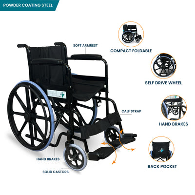 ARREX BOXER PRO - BASIC STEEL WHEELCHAIR