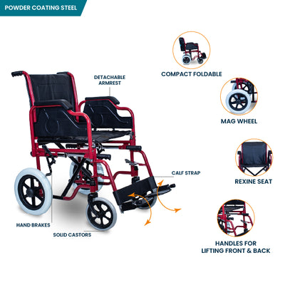 ARREX PERLA LIFT - PREMIUM STEEL WHEELCHAIR