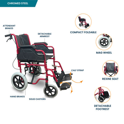 ARREX PERLA - PREMIUM STEEL WHEELCHAIR