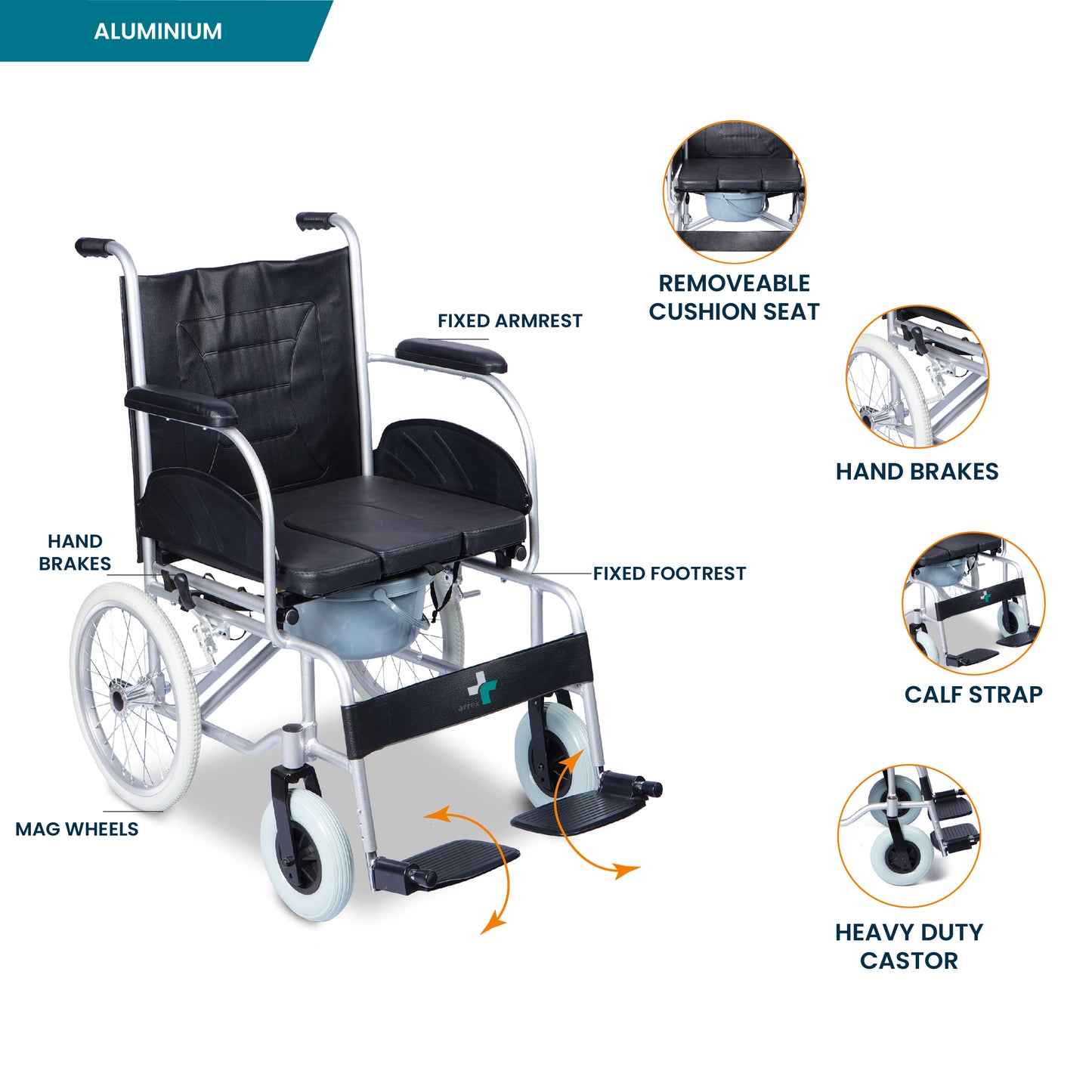 ARREX MORSO ONE- COMMODE WHEELCHAIR