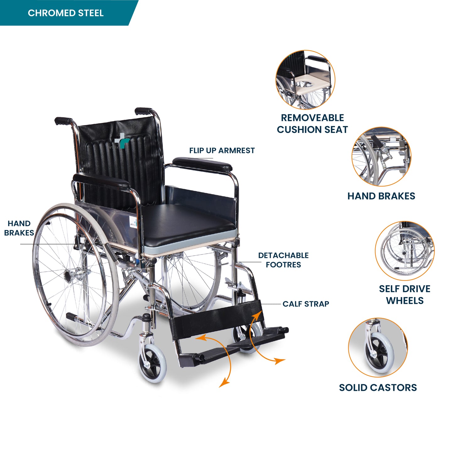 ARREX EZIO - COMMODE WHEELCHAIR