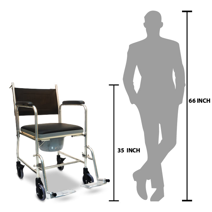 ARREX EDDA-S COMMODE WHEELCHAIR COMES WITH POT ATTACHED