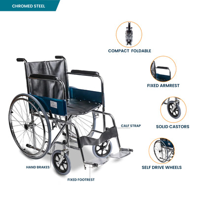 ARREX TOMMY - BASIC STEEL WHEELCHAIR