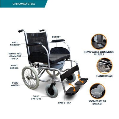 ARREX MORSO ONE - COMMODE WHEELCHAIR