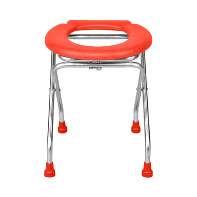 EASY MOVE STAINLESS STEEL ROUND COMMODE STOOL