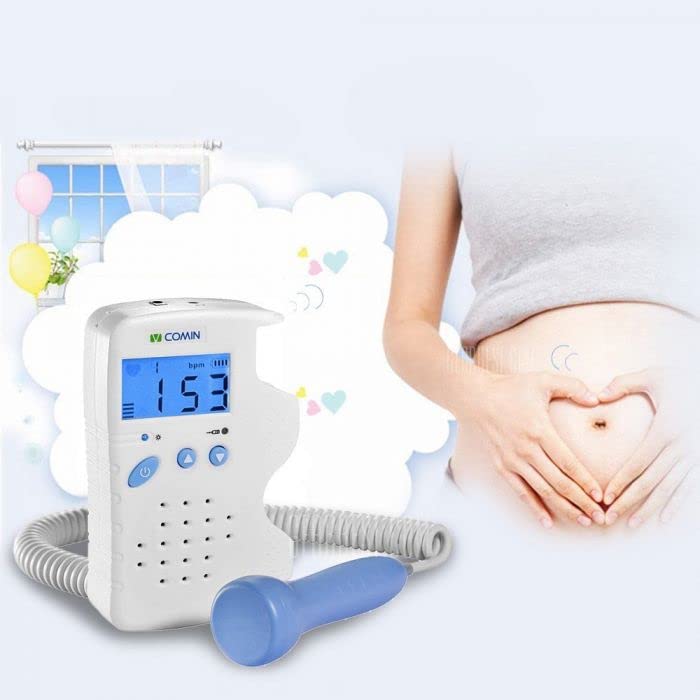 VCOMIN FD-200B Fetal Doppler | Pocket Friendly Fetal Heart Rate Monitor for Home and Clinic with in-Built Speaker | Portable Fetal Doppler & Heart Monitor for Pregnancy