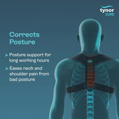 TYNOR A-38 Posture corrector Sleek, for men & women | Adjustable Back Support for Improving Posture & Relieving Back Pain And Shoulder Support Belt