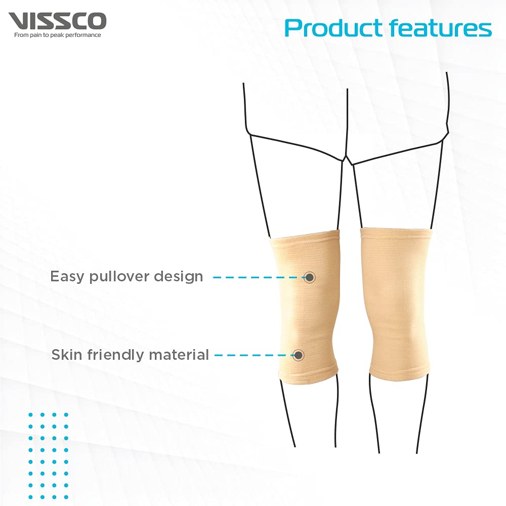 Vissco Stretchable Knee Cap for Pain Relief, Sports, Football, Cricket, Braces Walking And Workout-PC NO.0705