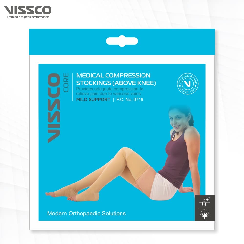 VISSCO MEDICAL COMPRESSION STOCKINGS ABOVE KNEE - P.C.NO. 0719