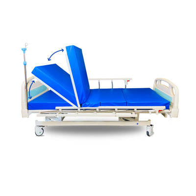 ARREX AMADO 3-FUNCTION MANUAL BED WITH INCLUDED MATTRESS - 150KG LOAD CAPACITY