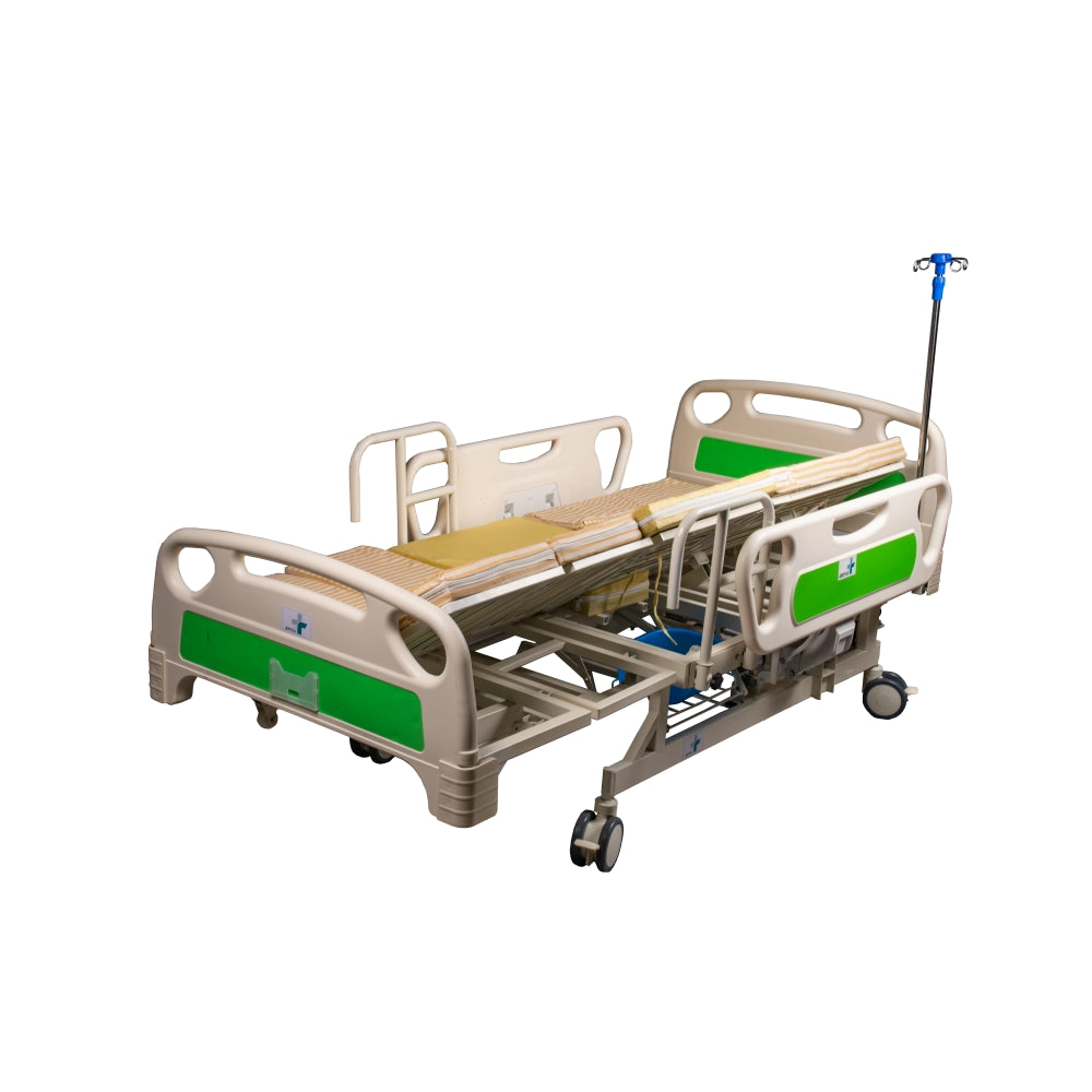 ARREX HERCULES 7 FUNCTION HOSPITAL BED - INCLUDES MATTRESS, REMOTE BED ADJUSTMENT, LEFT-RIGHT TILT, PATIENT ROLL, BED PAN HOLDER