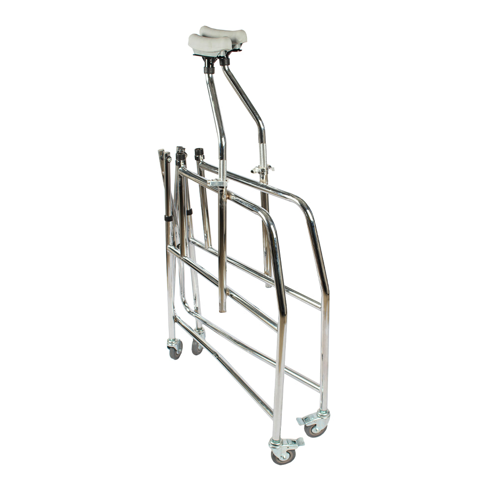 ARREX MP20 WALKING AIDS - STEEL FRAME, UNDERARM CRUTCHES, ALL ROLLING WHEELS, CASTORS WITH BRAKES