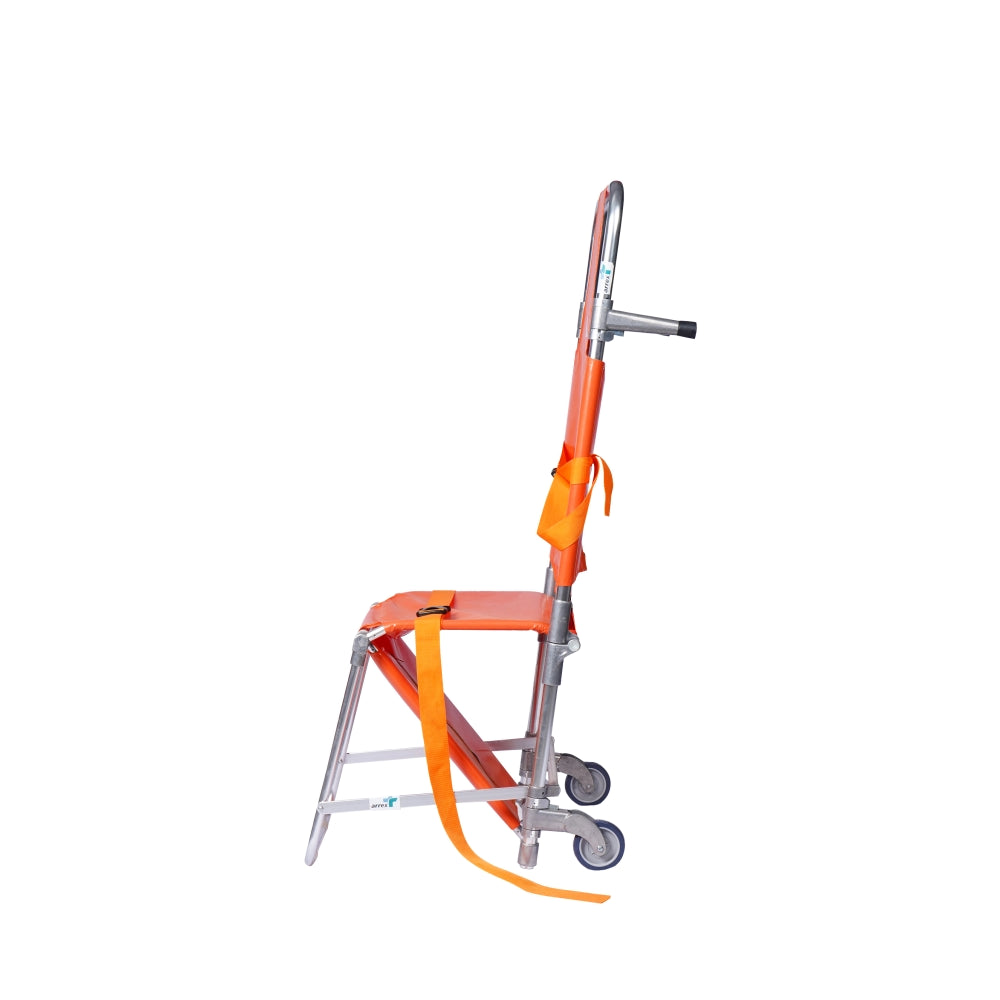 ARREX STR 160 - FOLDABLE CHAIR STRETCHER WITH 120KG LOAD CAPACITY, SAFETY BELTS, IDEAL FOR HOSPITAL AND HOME USE