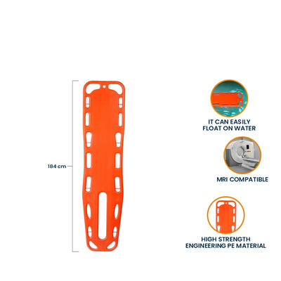 ARREX STR 80 SPINE BOARD: SAFE TRANSPORTATION, MRI COMPATIBLE, 160KG CAPACITY, FLOATS ON WATER