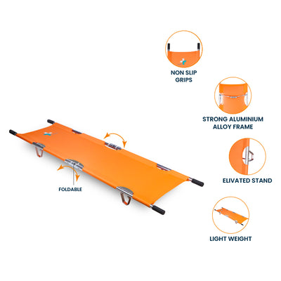 ARREX STR 30 FOLDABLE STRETCHER: LIGHTWEIGHT ALUMINUM ALLOY, HOLDS UP TO 160KG, SECURE FOLD-AWAY DESIGN