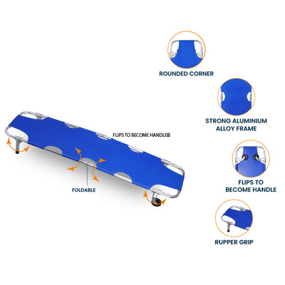 ARREX STR 40 STRETCHER: DURABLE ALUMINUM ALLOY, 160KG CAPACITY, SIDE WHEEL FOR EASY TRANSPORT, FOLDABLE FOR CONVENIENCE