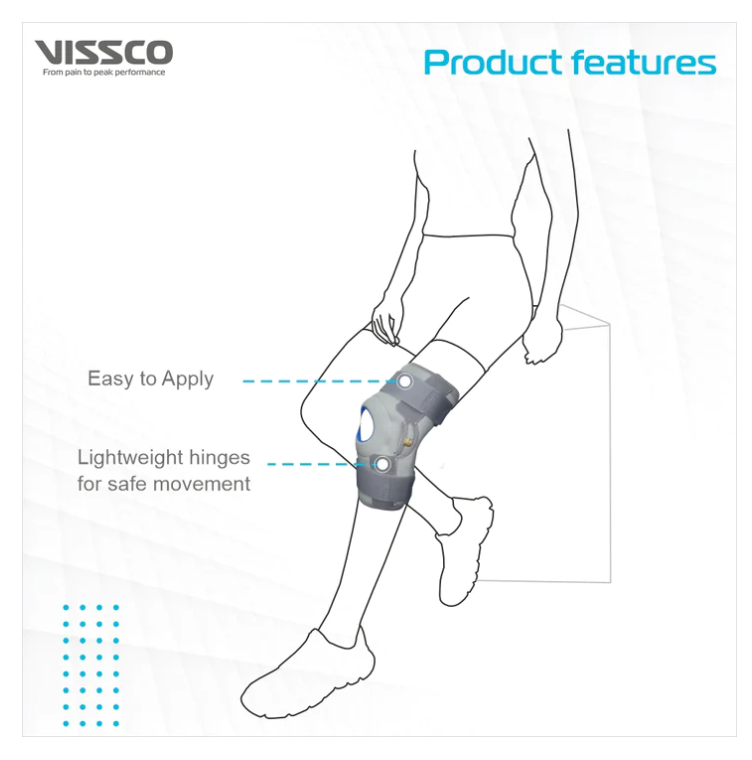 VISSCO NEOPRENE HINGED PATELLA KNEE BRACE(OPEN TYPE) - P.C.NO. 1404 B