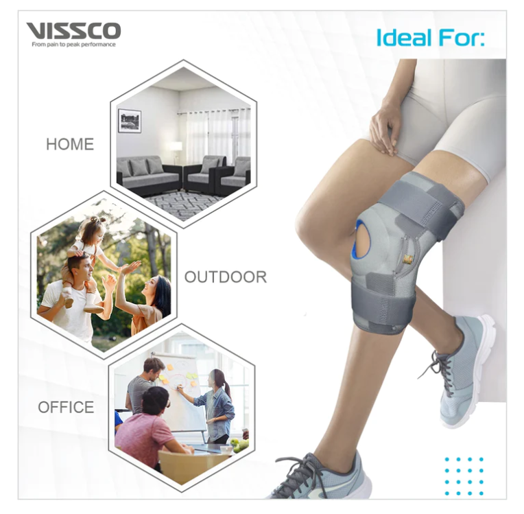 VISSCO NEOPRENE HINGED PATELLA KNEE BRACE(OPEN TYPE) - P.C.NO. 1404 B