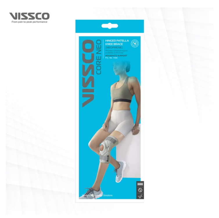 VISSCO NEOPRENE HINGED PATELLA KNEE BRACE(OPEN TYPE) - P.C.NO. 1404 B