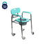 ARREX VP120 PREMIUM COMMODE WHEELCHAIR: HEIGHT ADJUSTABLE, REAR SOLID-CASTOR WITH BRAKES, ATTACHED POT, ENHANCED MOBILITY, SAFETY