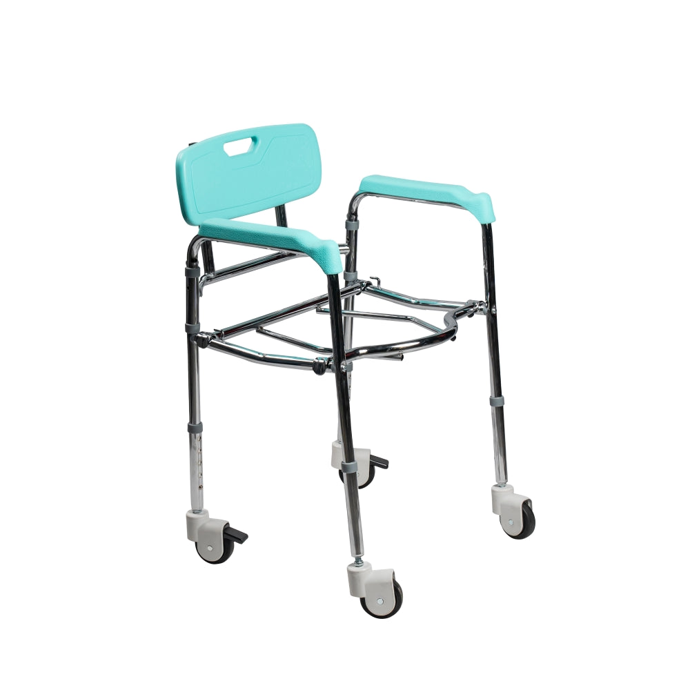 ARREX VP120 PREMIUM COMMODE WHEELCHAIR: HEIGHT ADJUSTABLE, REAR SOLID-CASTOR WITH BRAKES, ATTACHED POT, ENHANCED MOBILITY, SAFETY