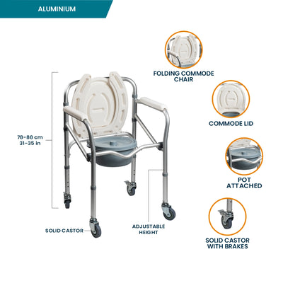 ARREX VP40U ALUMINUM COMMODE CHAIR