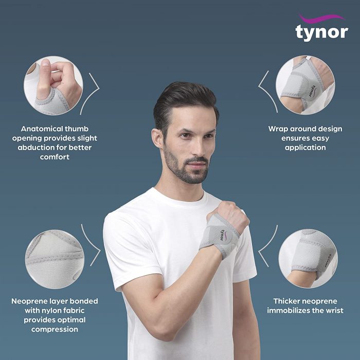 TYNOR J-03  WRIST BRACE WITH THUMB (NEOPRENE)