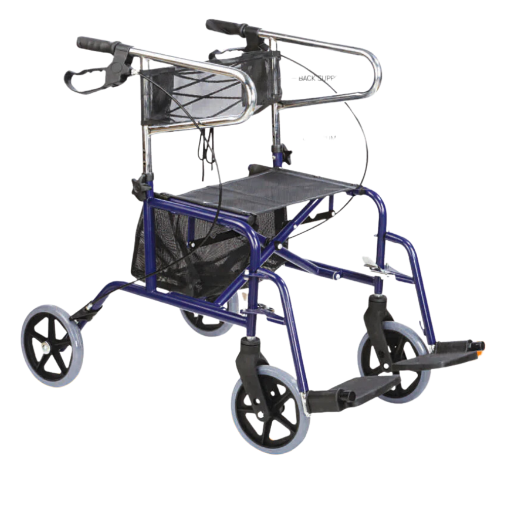 ARREX MR40 ROLLATOR - FOLDING CLOTH SEAT, CAR BASKET, MAG WHEELS, ADJUSTABLE HEIGHT, BRAKES WITH LOCK